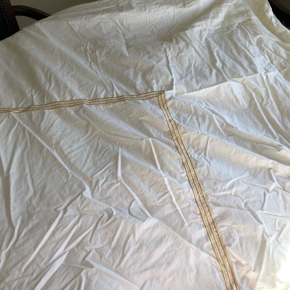 Pottery Barn Grand 100% Cotton Queen Duvet & Euro Shams Set